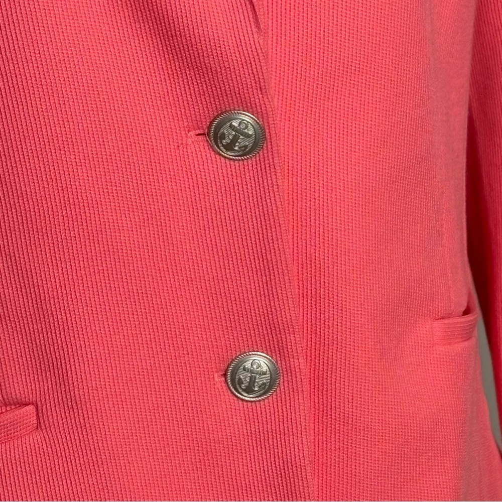 NEW Talbots Cotton Knit Blazer Jacket Size 10 Coral Lined Back Vent Classic - Picture 2 of 11